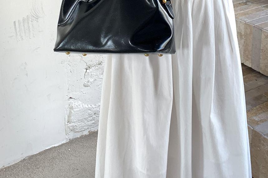 Faux Leather Bowler Bag Product Image