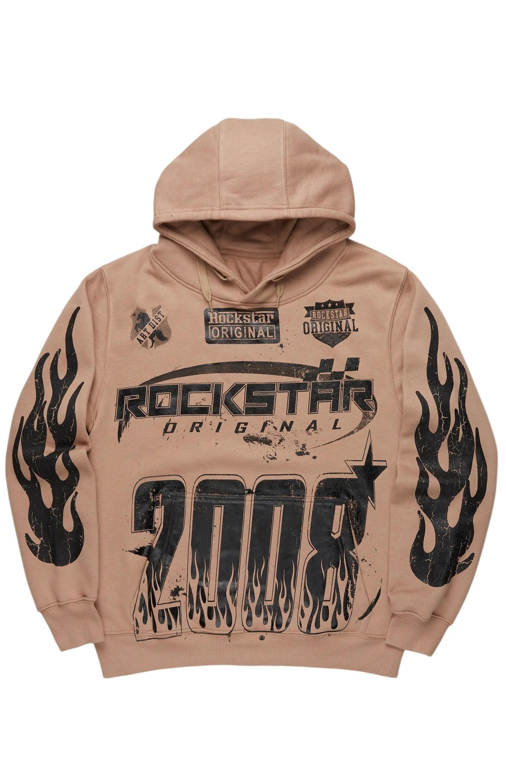 Amos Khaki Graphic Hoodie Male Product Image