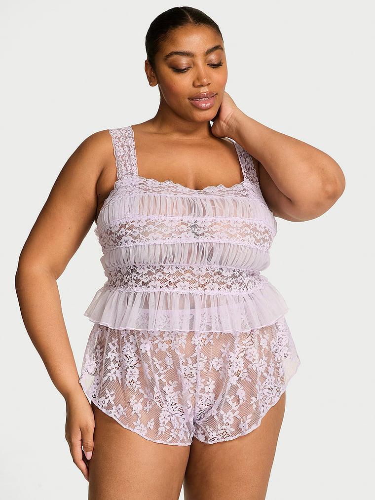 Dare to Dream Lace Sheer Cami & Flutter Short Set Product Image