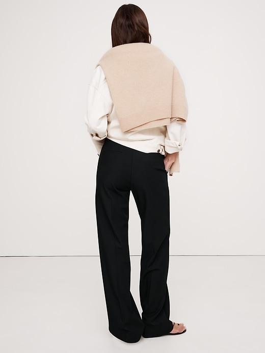 High-Rise Modern Straight Lightweight Wool Flannel Pant Product Image