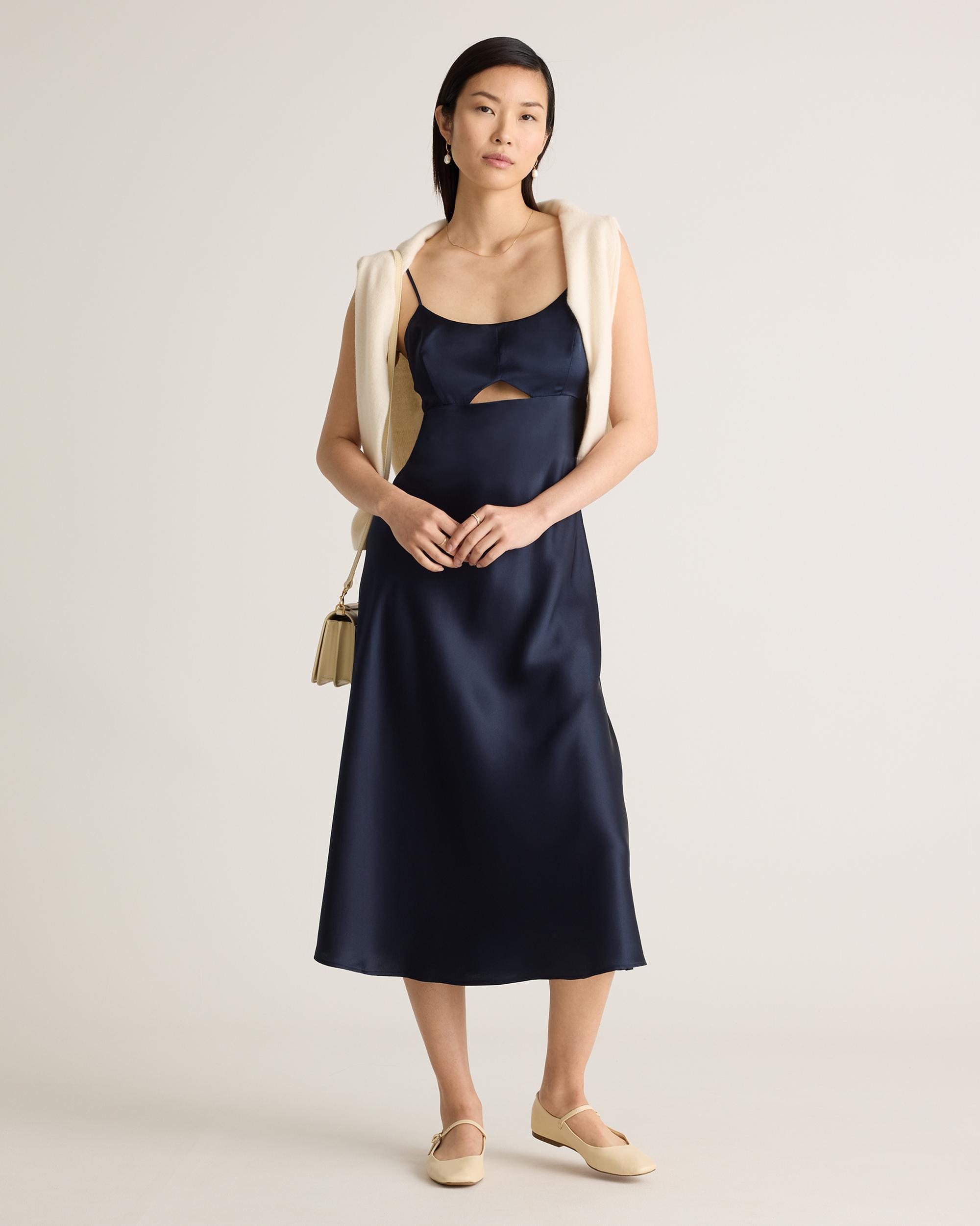 Quince | Women's Cutout Midi Slip Dress Mulberry Silk Product Image