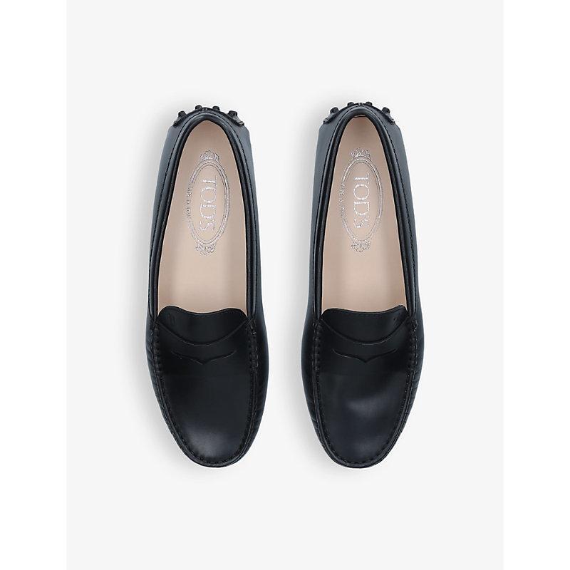 TOD'S Womens Black Mocassino Gommini Leather Driving Shoes Product Image
