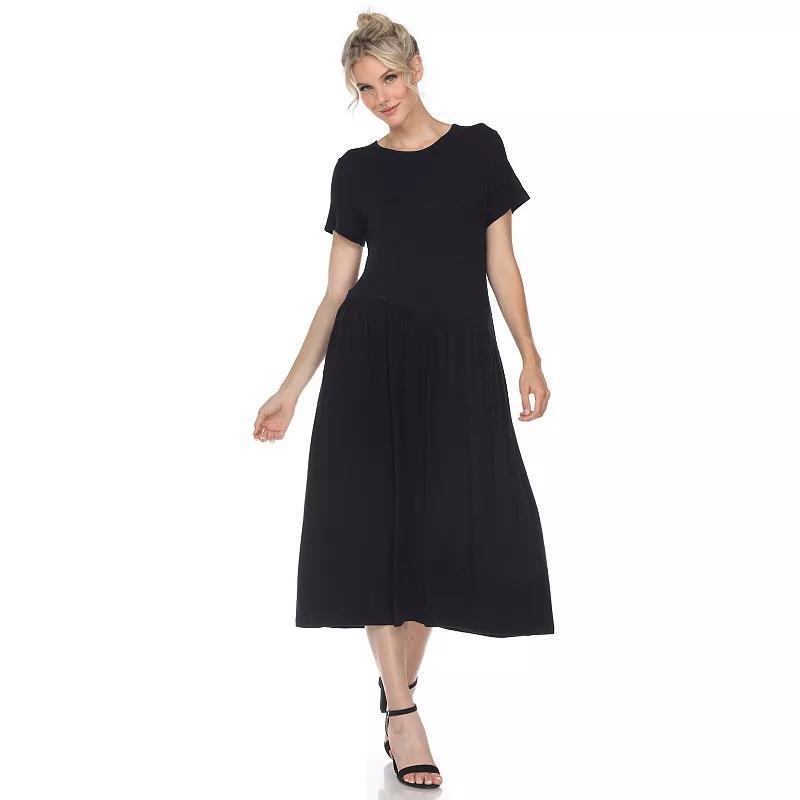 White Mark Womens Short Sleeve Asymmetrical Waist Maxi Dress Product Image