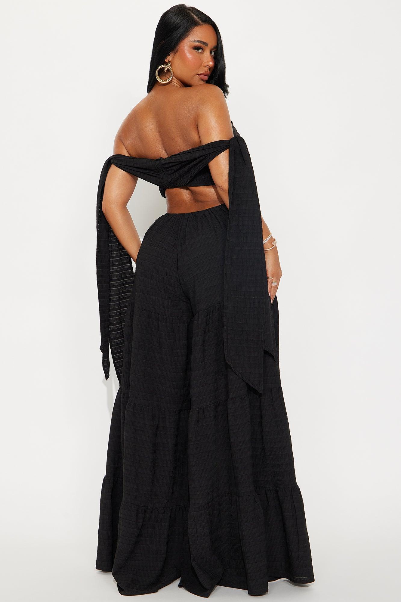 Montego Bay Off Shoulder Jumpsuit - Black Product Image