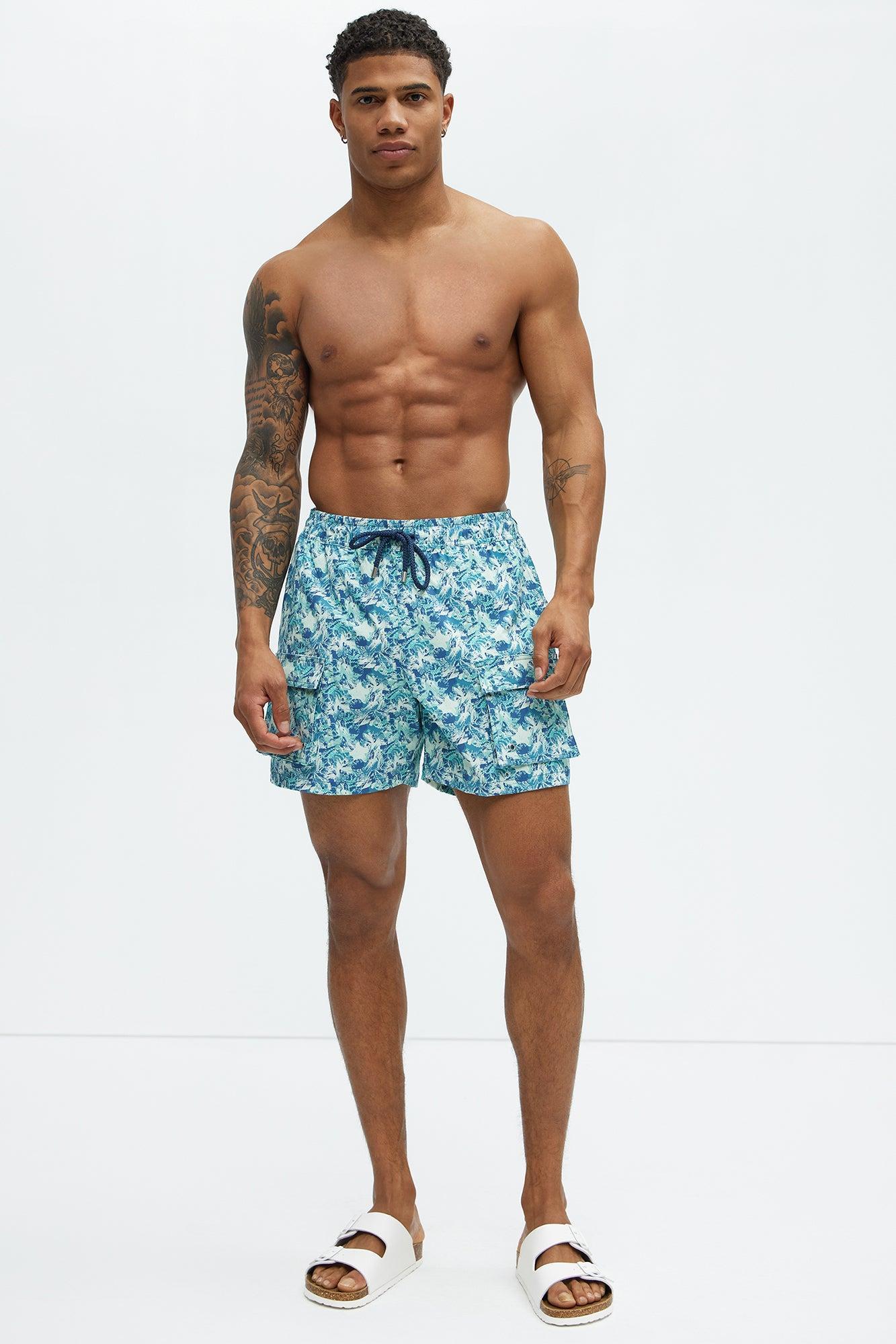 Oceanus Cargo Swim Mid Trunk - Blue/combo Product Image
