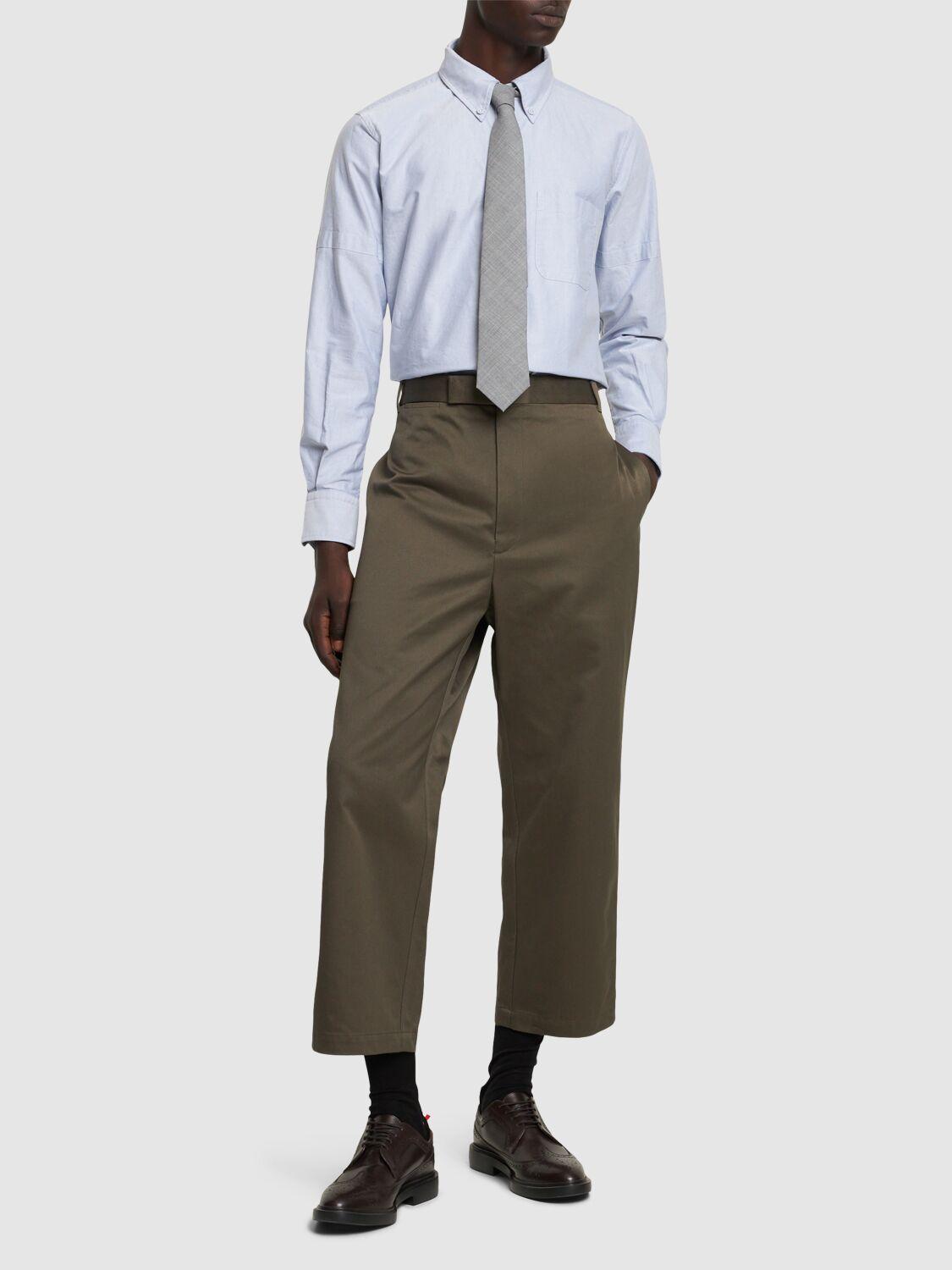 THOM BROWNE Classic Fit Cotton Button-down Shirt In Light Blue Product Image