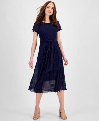Robbie Bee Womens Tie-Front Midi Dress Product Image