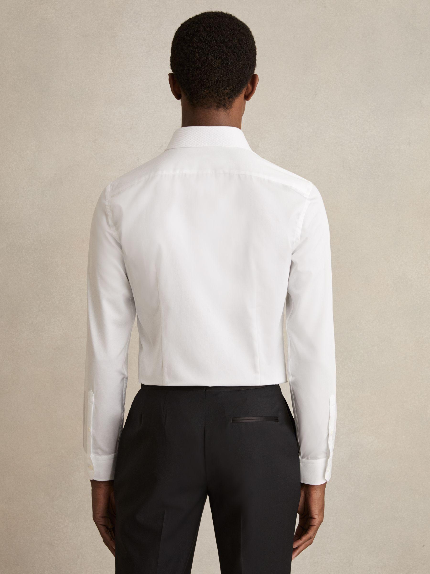 Slim Fit Cotton Marcella Tuxedo Shirt in White Product Image