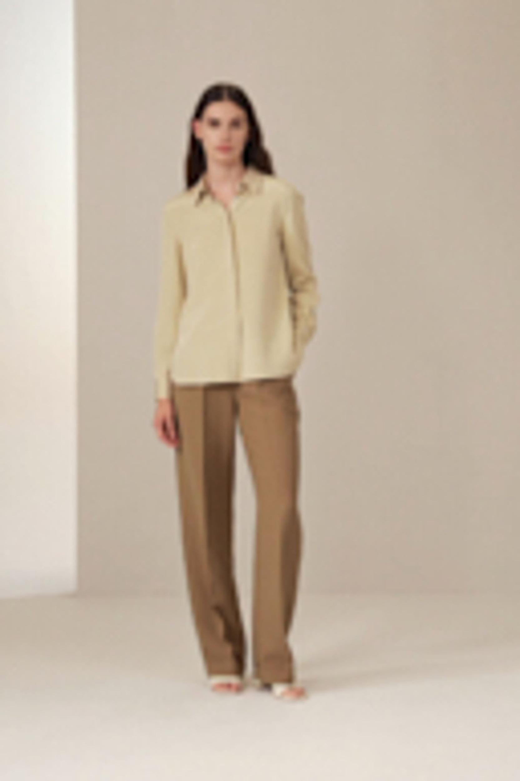 Graceful Button Up Silk Blouse Product Image