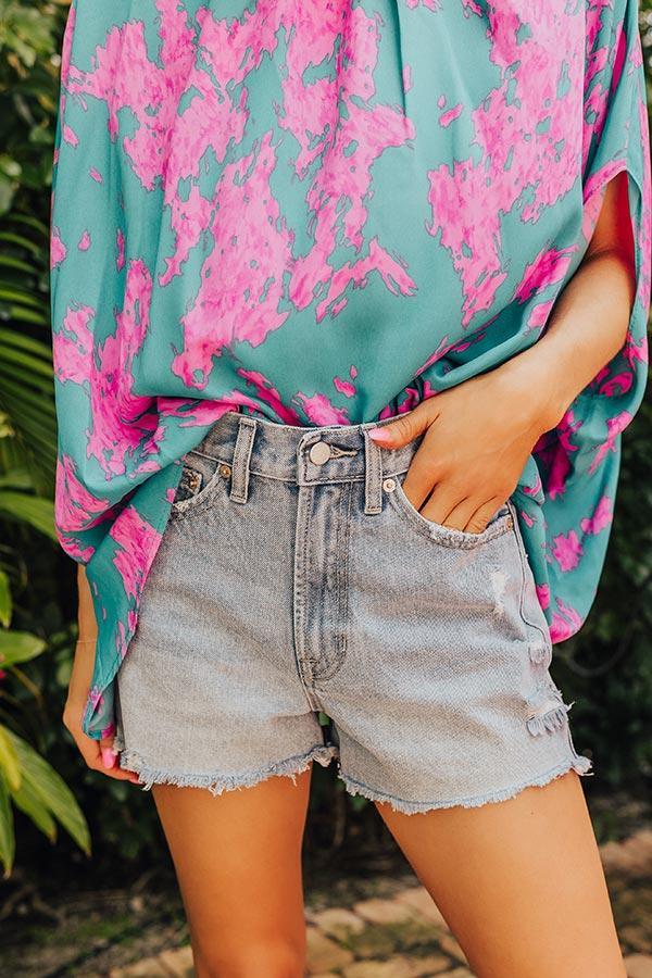 Just USA Nayeli High Waist Frayed Shorts Product Image