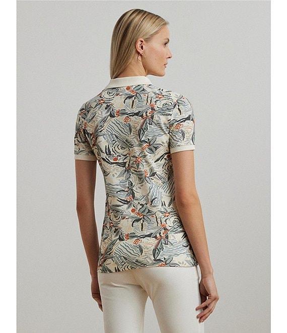 Lauren Ralph Lauren Stretch Pique Printed Polo Shirt Product Image