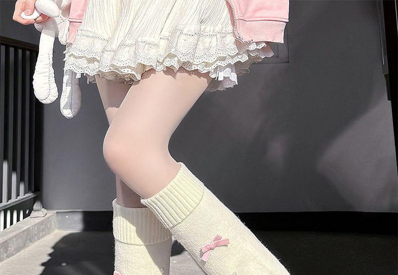 Bows Faux Pearl Leg Warmers Product Image