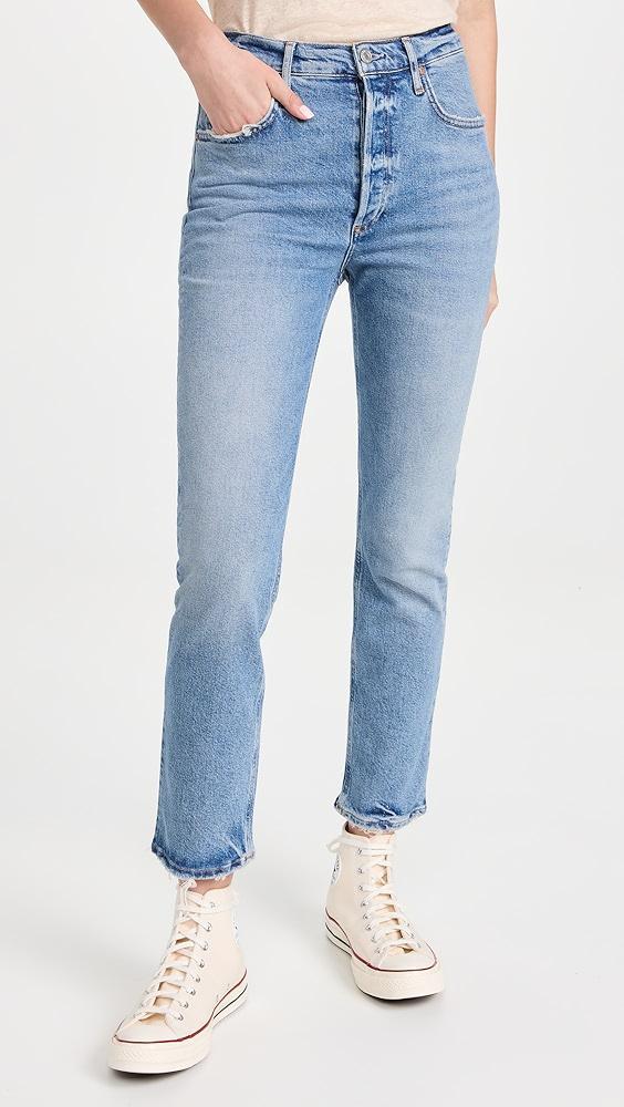 AGOLDE Riley Long High Rise Straight Jeans | Shopbop Product Image