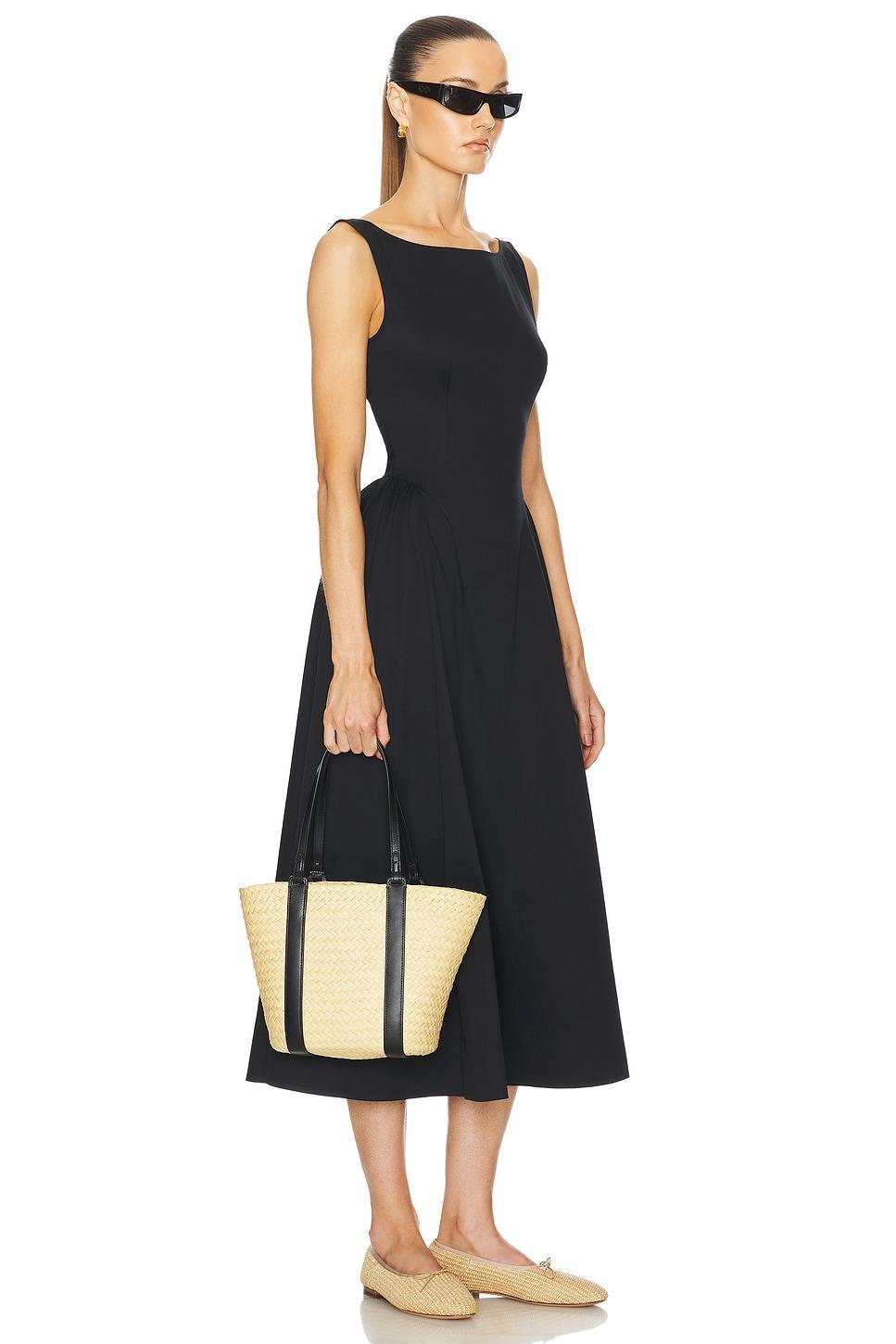 Stretch Cotton Sateen Midi Dress Helsa Product Image