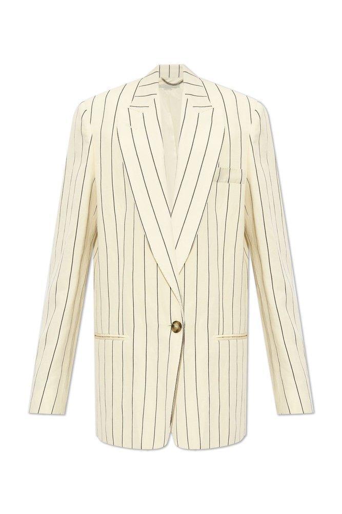 STELLA MCCARTNEY Striped Oversize Blazer In Cream Product Image