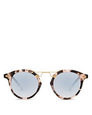 St. Louis Round Gradient Sunglasses, Rose/White Tortoise Product Image