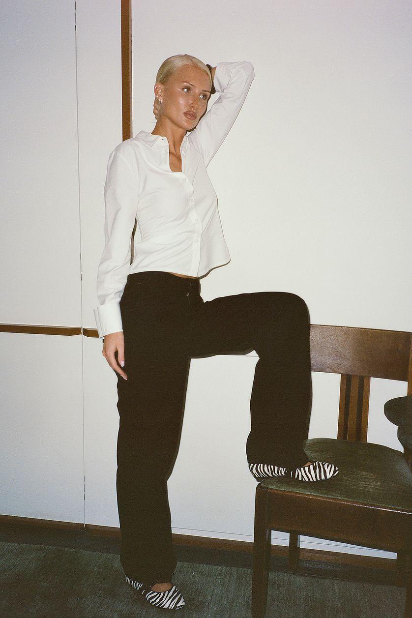 Mid Waist Straight Denim Product Image