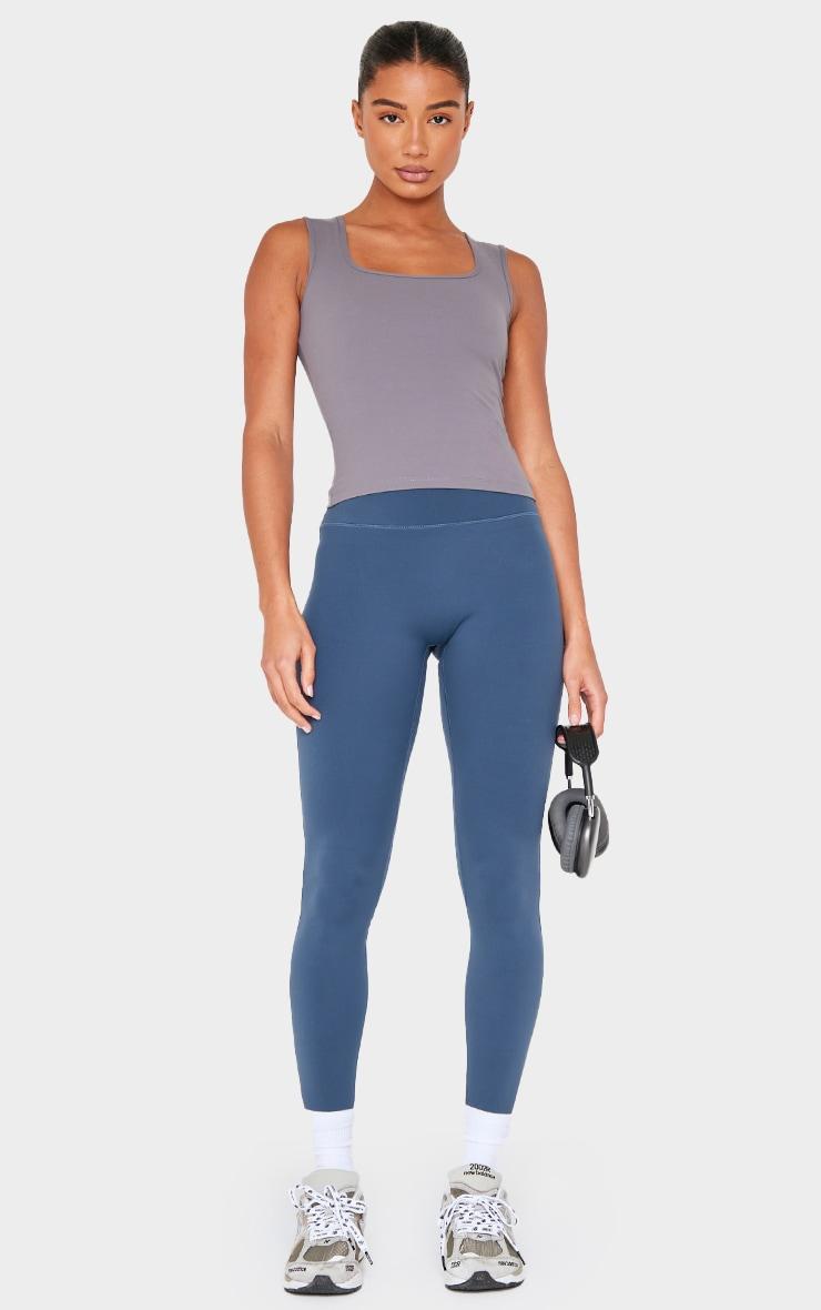 Charcoal Contour Scoop Neck Fitted Vest Top Product Image
