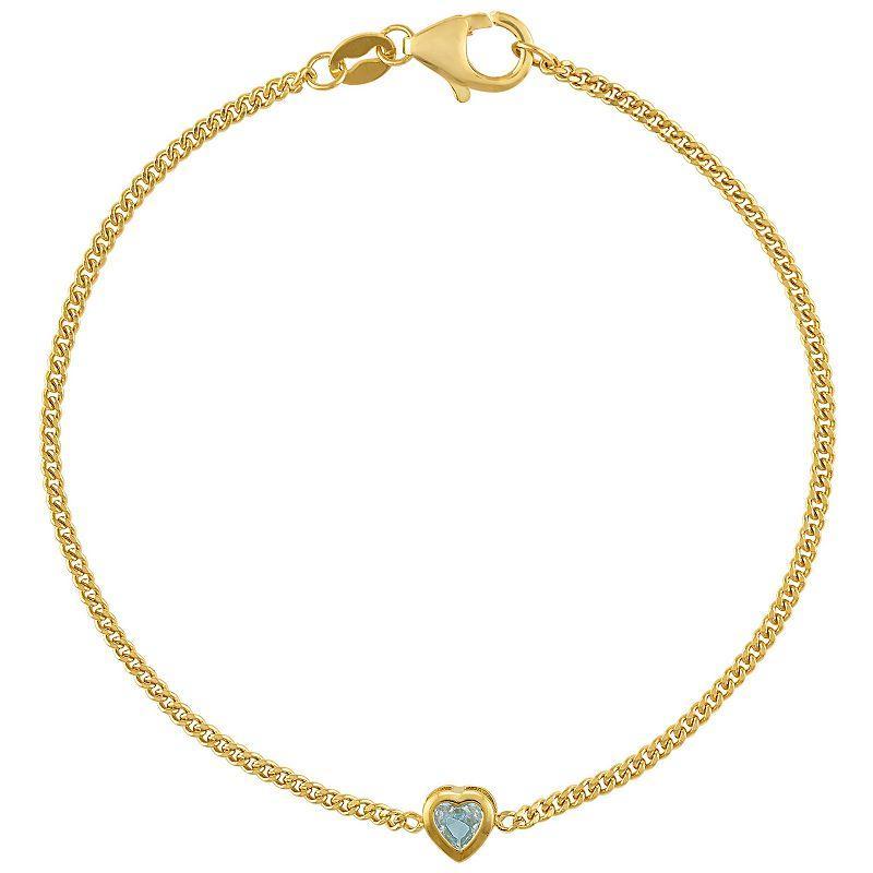 Designs by Gioelli 14k Gold Over Sterling Silver Gemstone Curb Chain Bracelet, Womens, Peridot Product Image