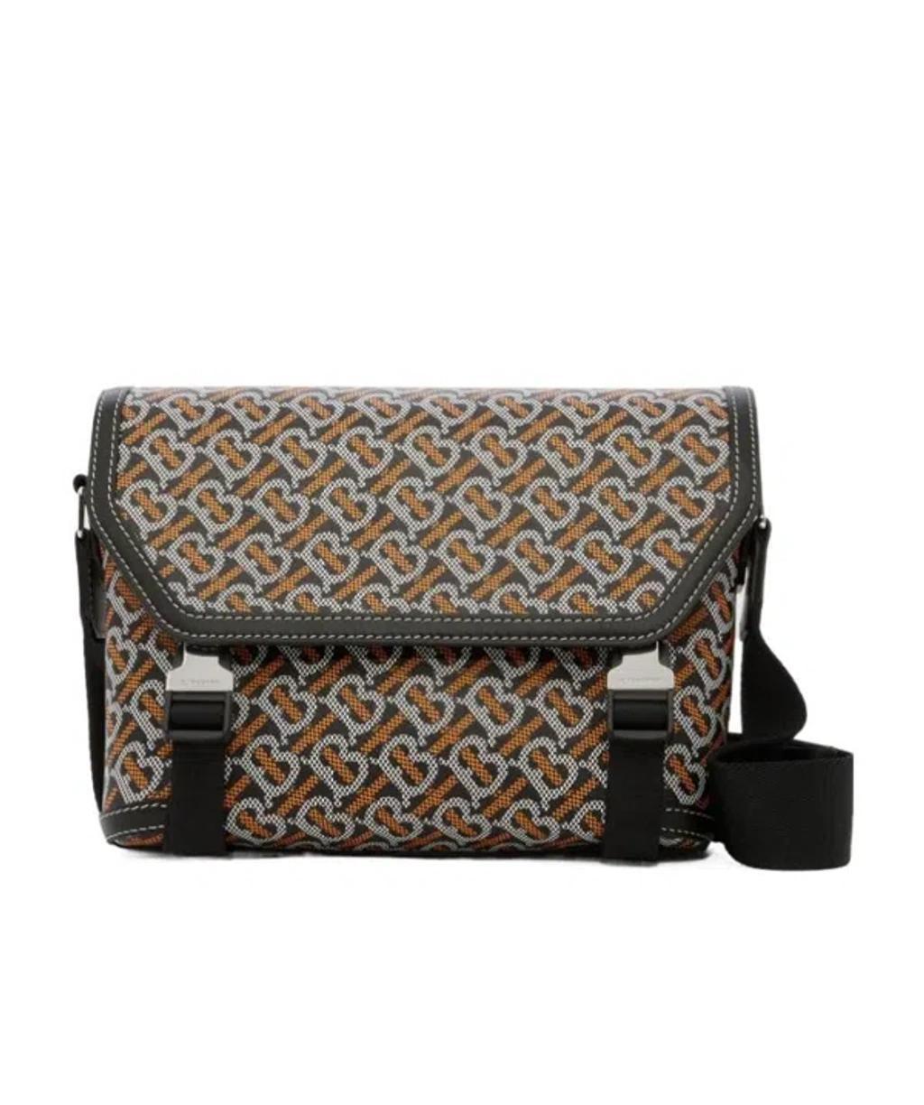 BURBERRY Monogram-pattern Leather Bag In Black Product Image