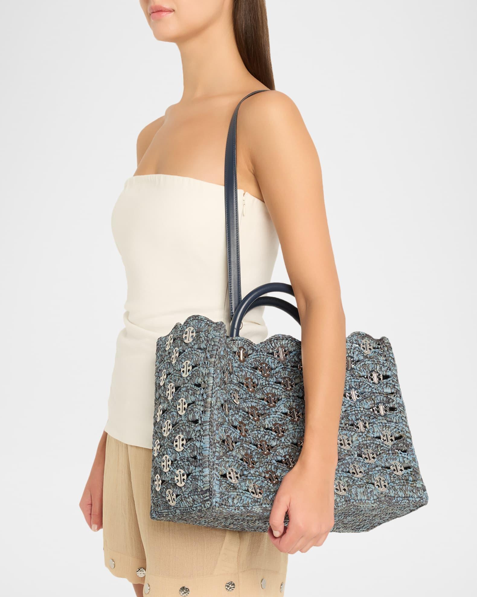 Sac a Main Denim Raffia Tote Bag Product Image