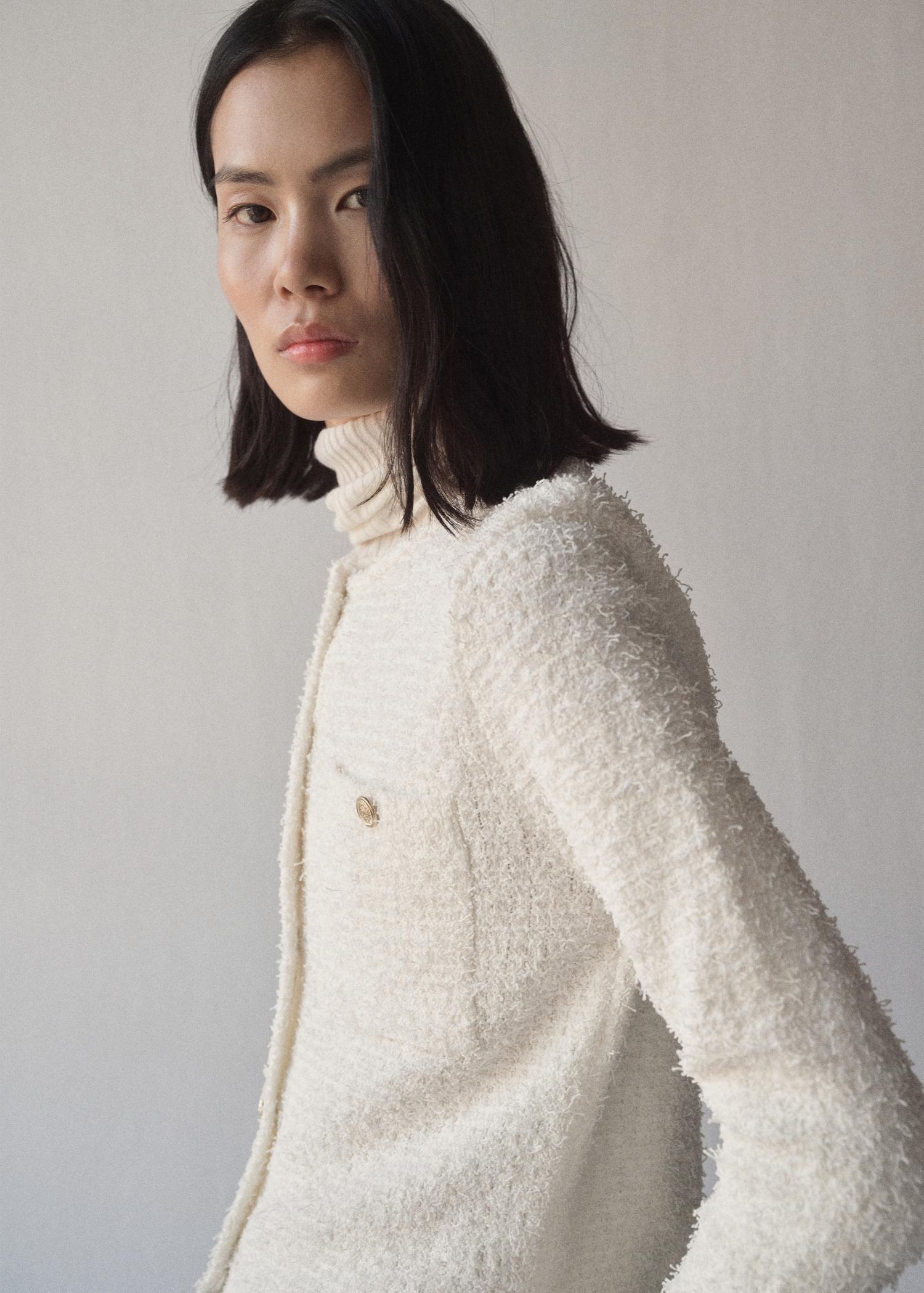 Tweed jacket with jewel buttons - Women | MANGO USA Product Image