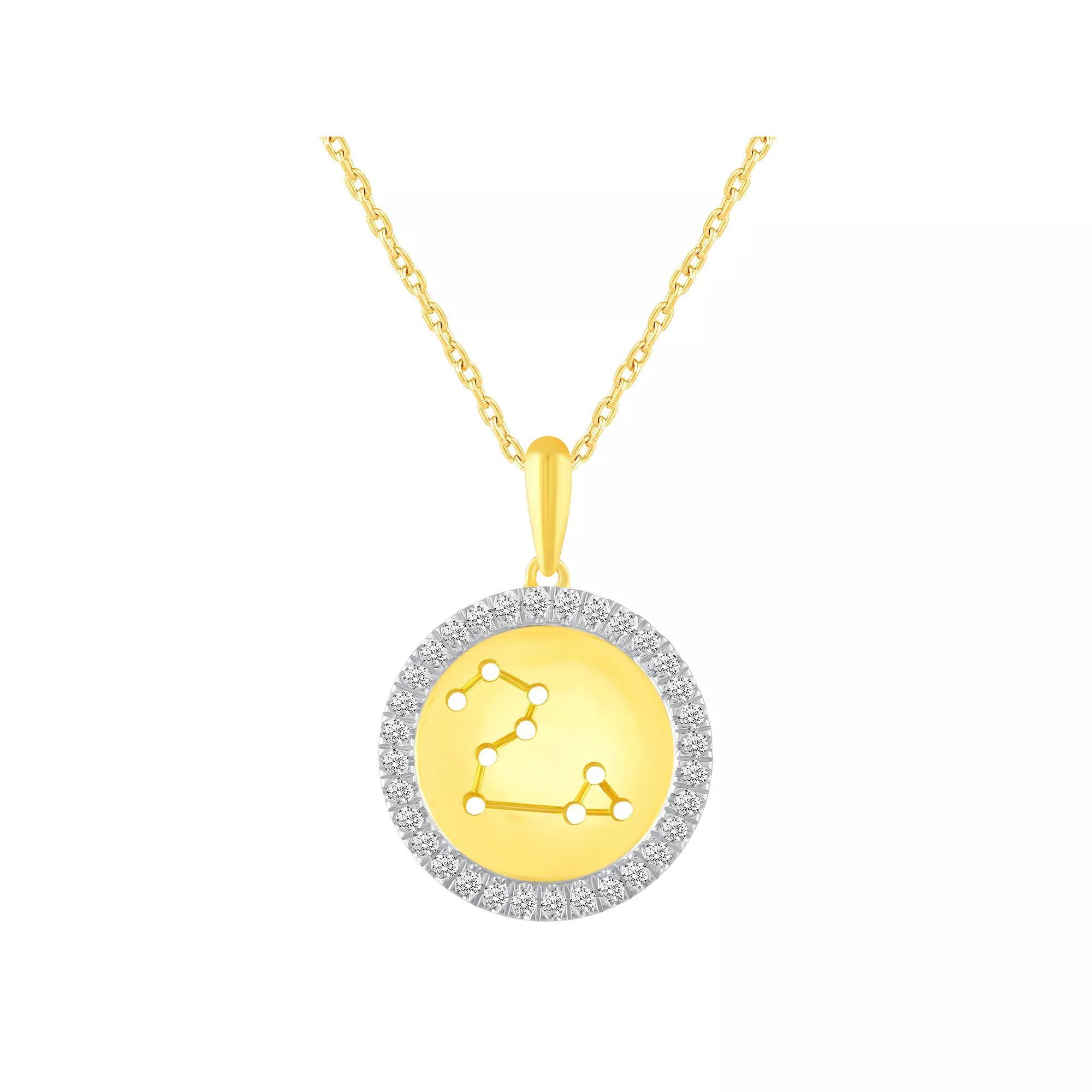 1/4 Carat T.W. Diamond Halo Zodiac Pendant Necklace, Women's, Size: 18", Cancer Product Image