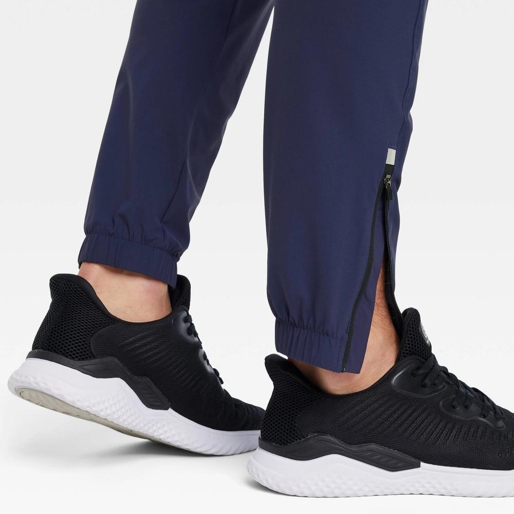 Mens Lightweight Tricot Jogger Pants - All In Motion Navy L: Fit, Zippered Pocket, Pull-On Waist Product Image