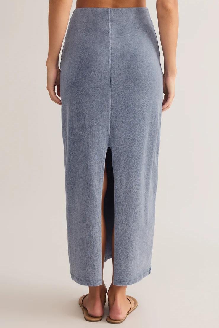 Gail Jersey Denim Midi Skirt Product Image