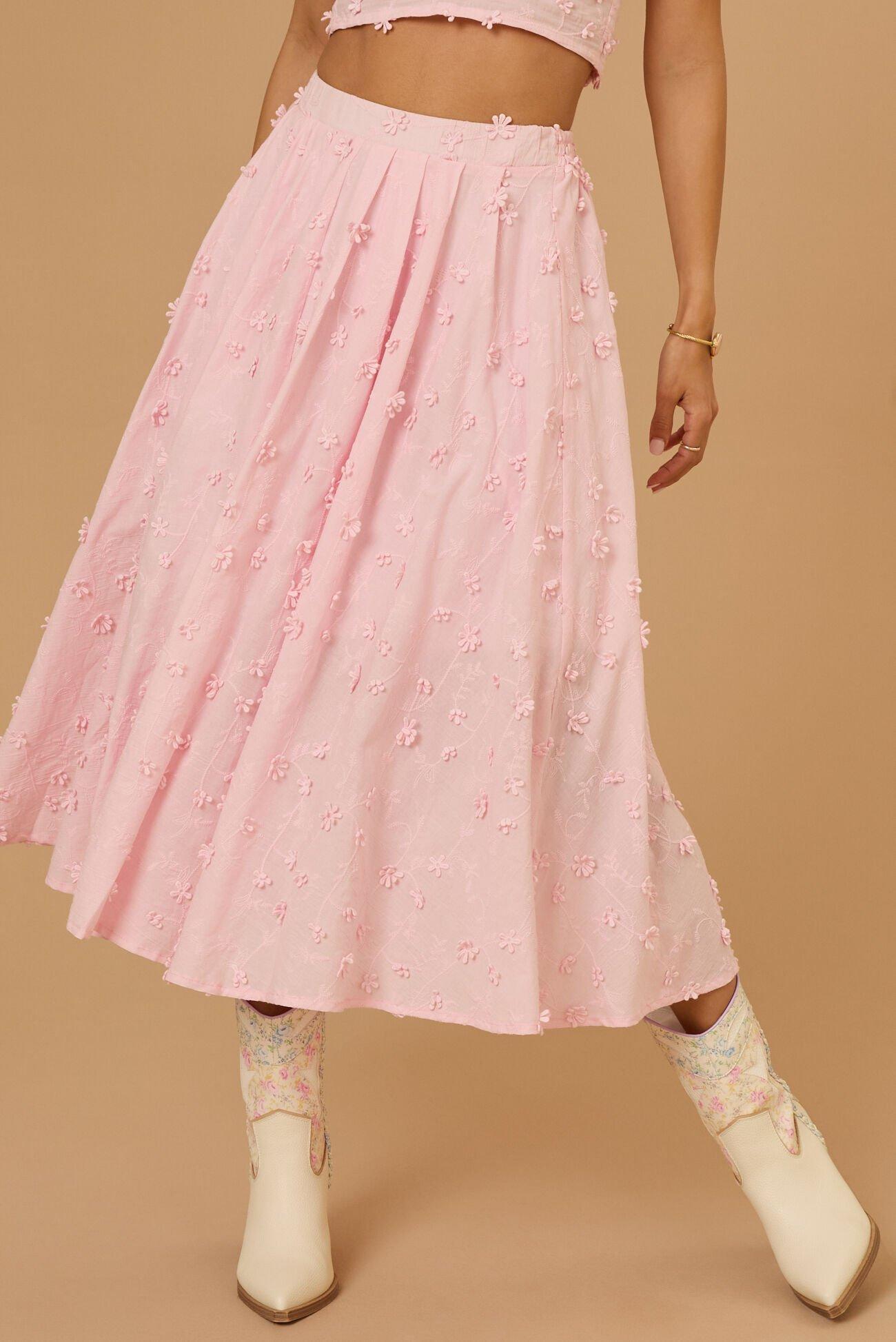 Stacey Embroidered Midi Skirt Product Image