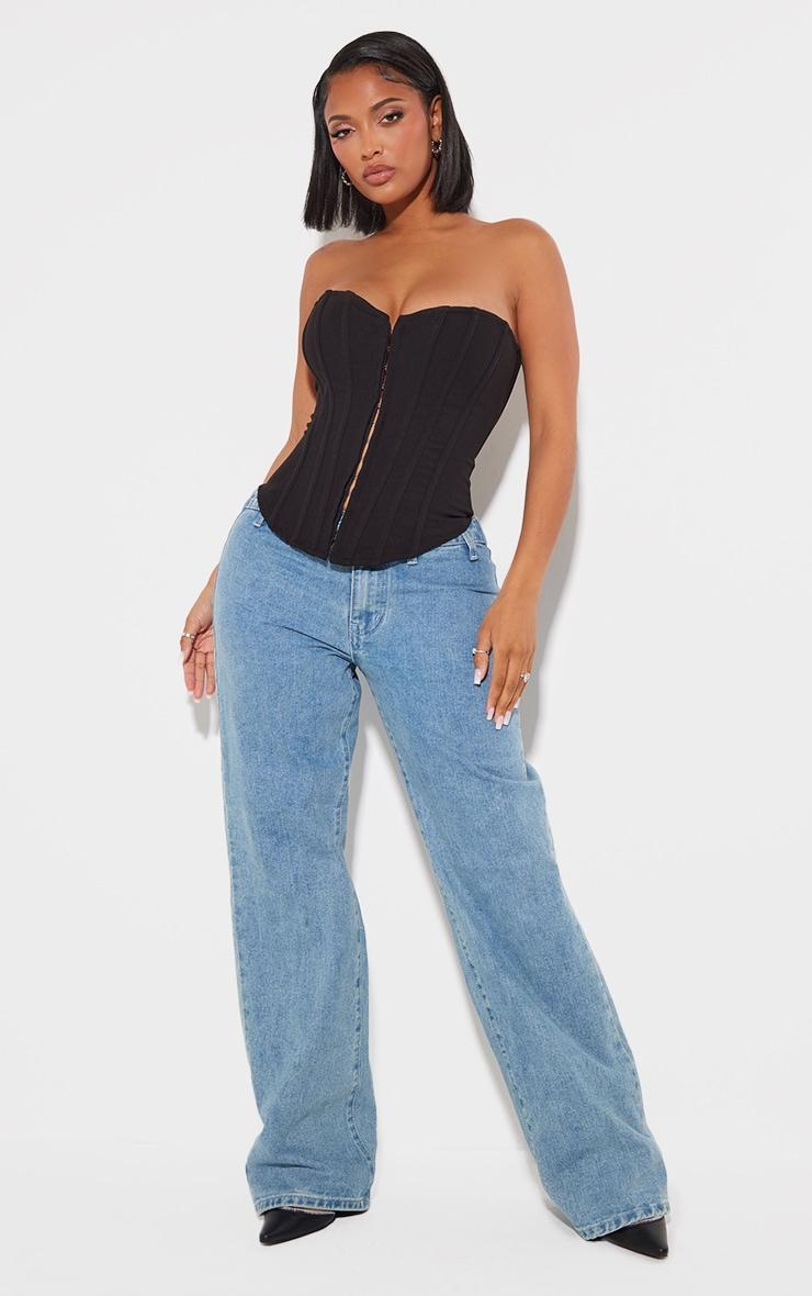 Shape Black Lace Up Back Woven Corset Product Image