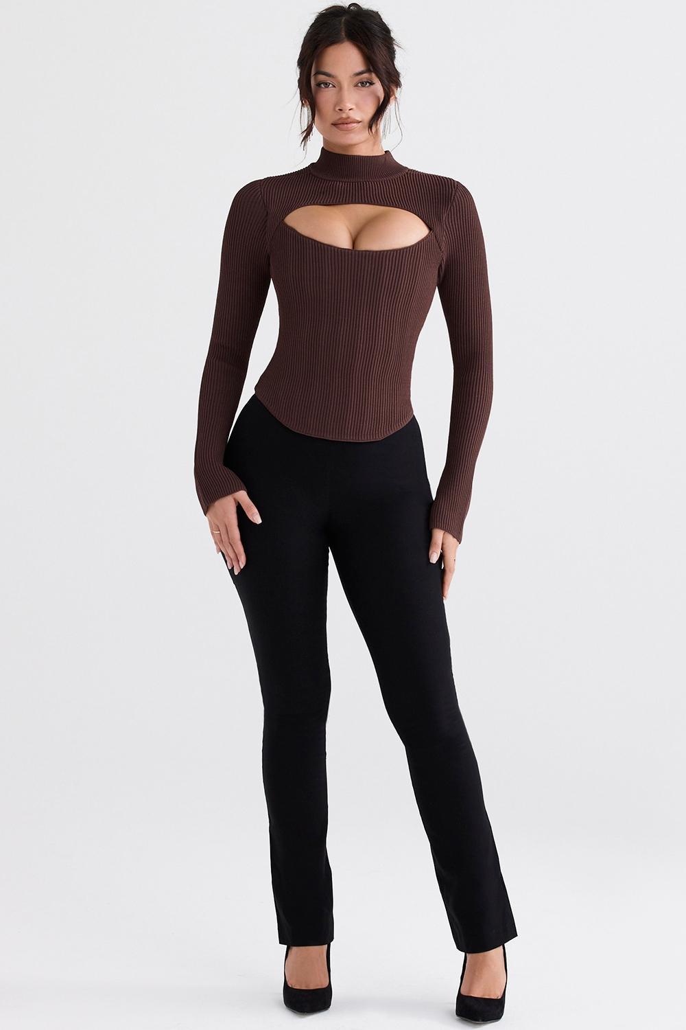 Georgina  cocoa knitted corset Product Image