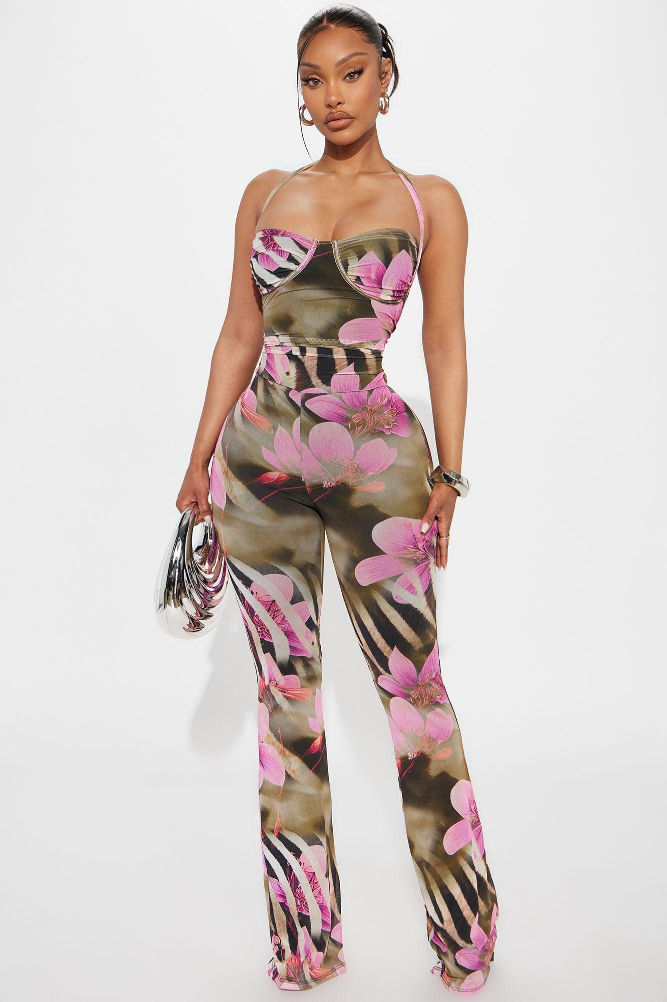 Just A Feeling Mesh Jumpsuit - Black/combo Product Image