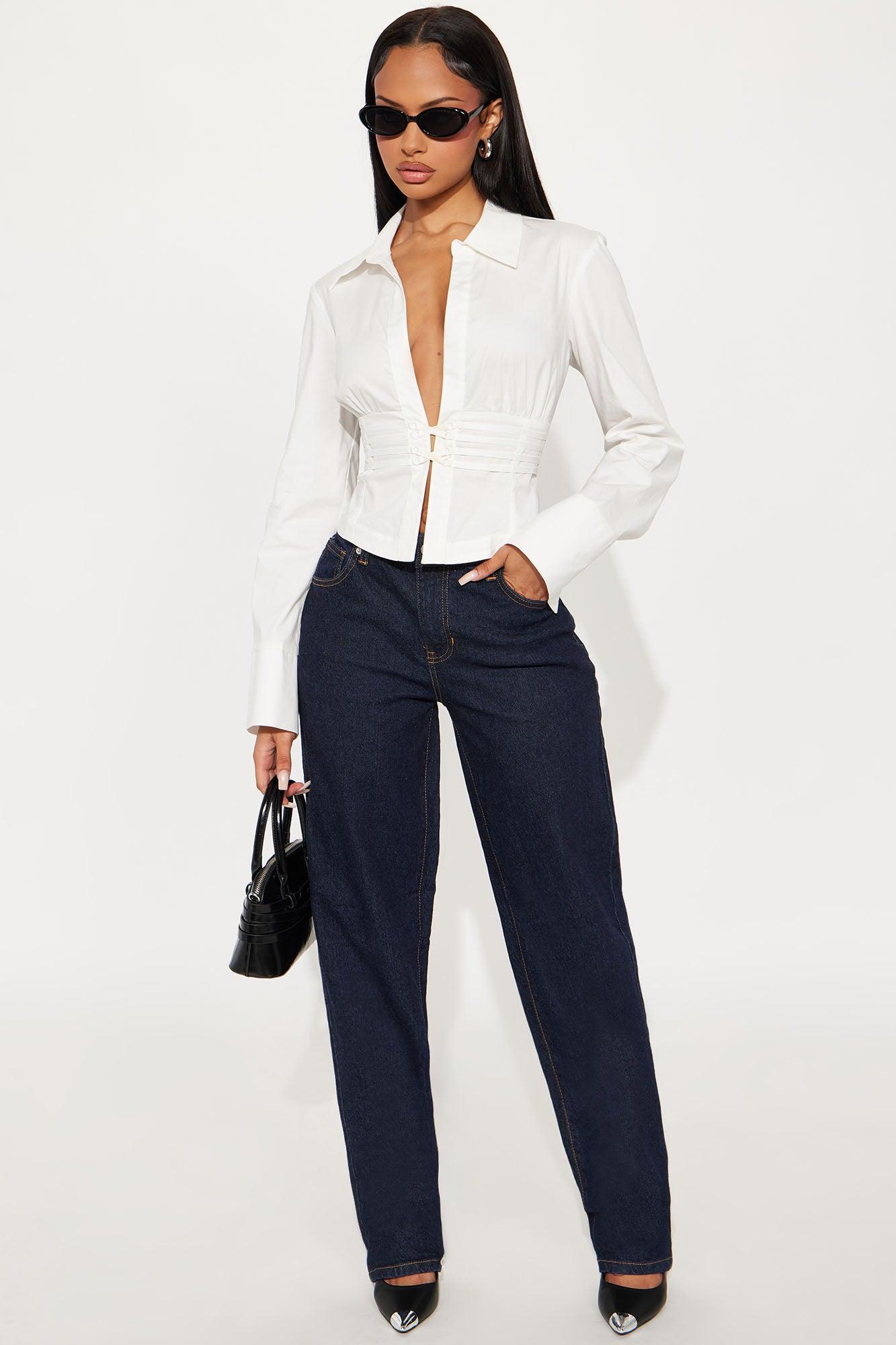 One Of A Kind Poplin Blouse - White Product Image