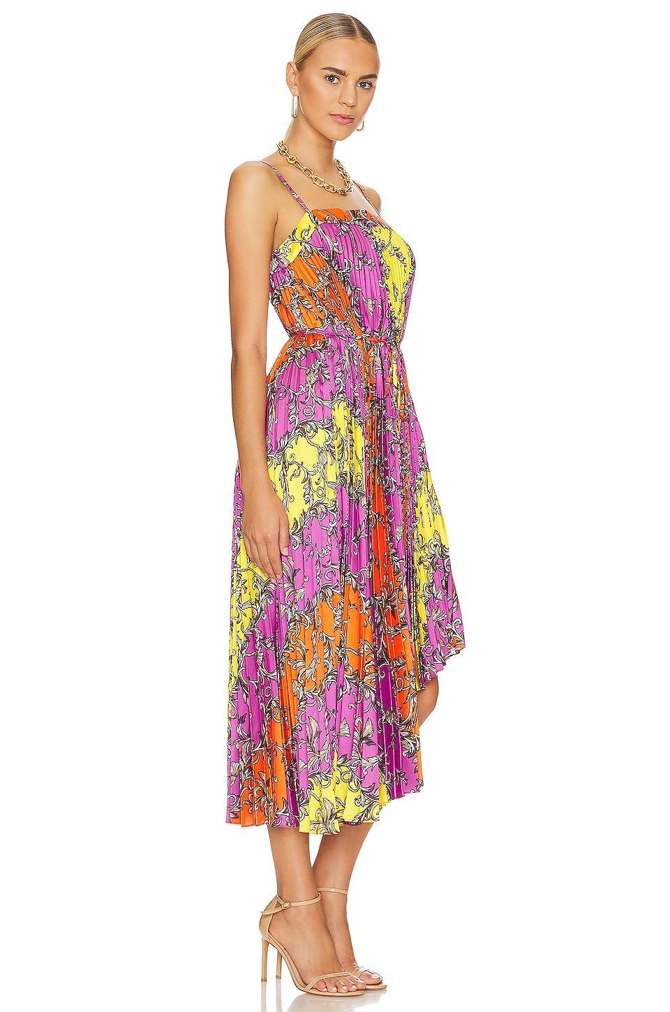 Irene Chain Pleated Midi Dress MILLY Product Image