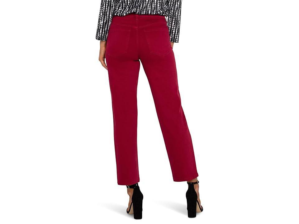 Liverpool Los Angeles Kennedy Straight Mid Rise Slub Stretch Twill in Garnet (Garnet) Women's Jeans Product Image