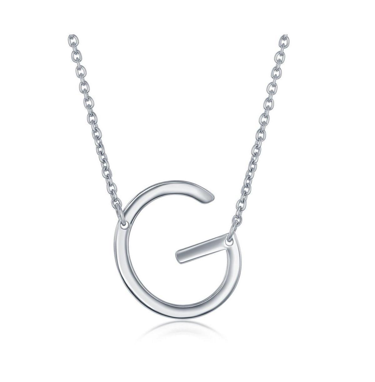 Sterling Silver Sideways Initial Necklace, Women's, Size: 16-18" ADJ, Sterling P Product Image