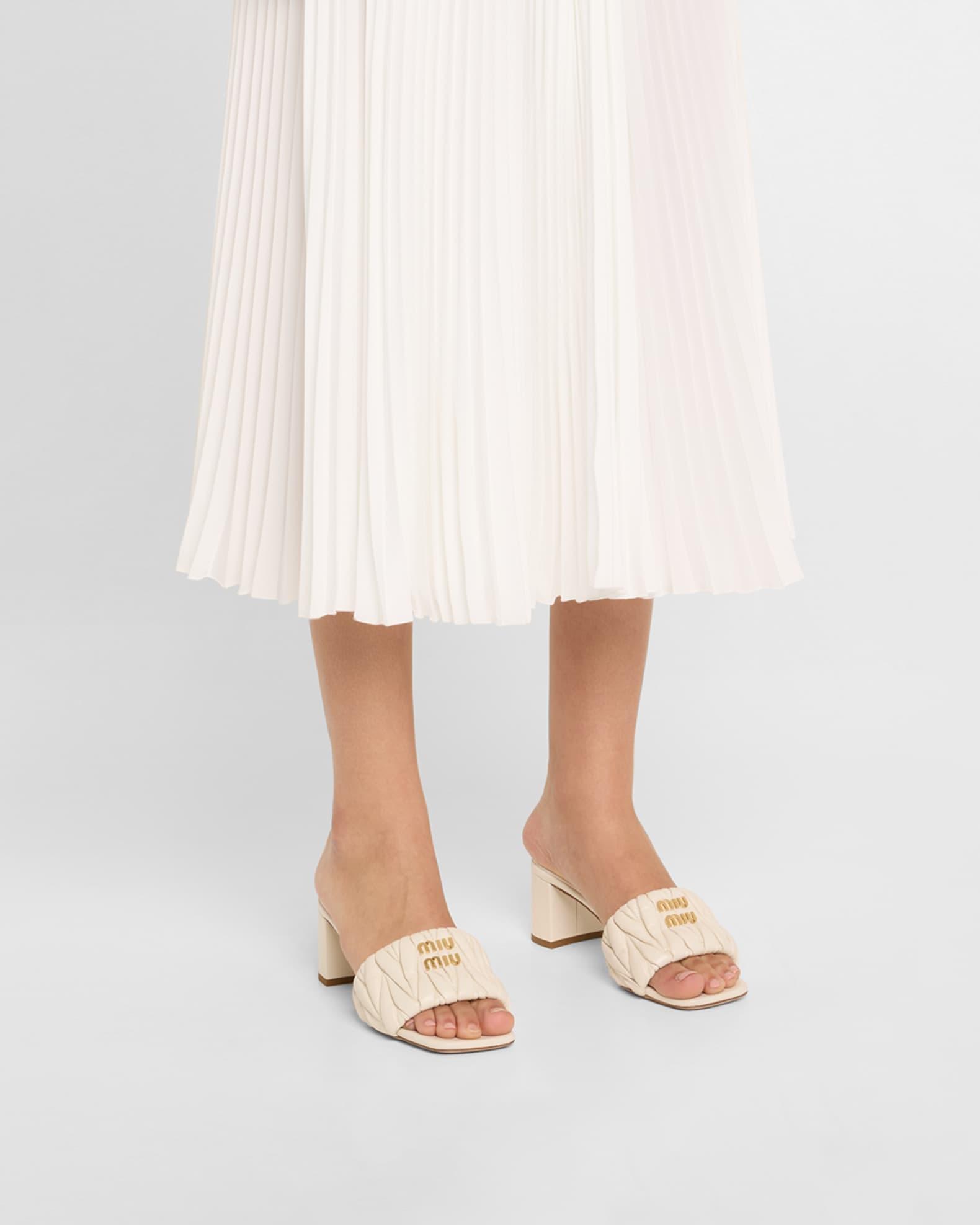 Quilted Leather Mule Sandals Product Image