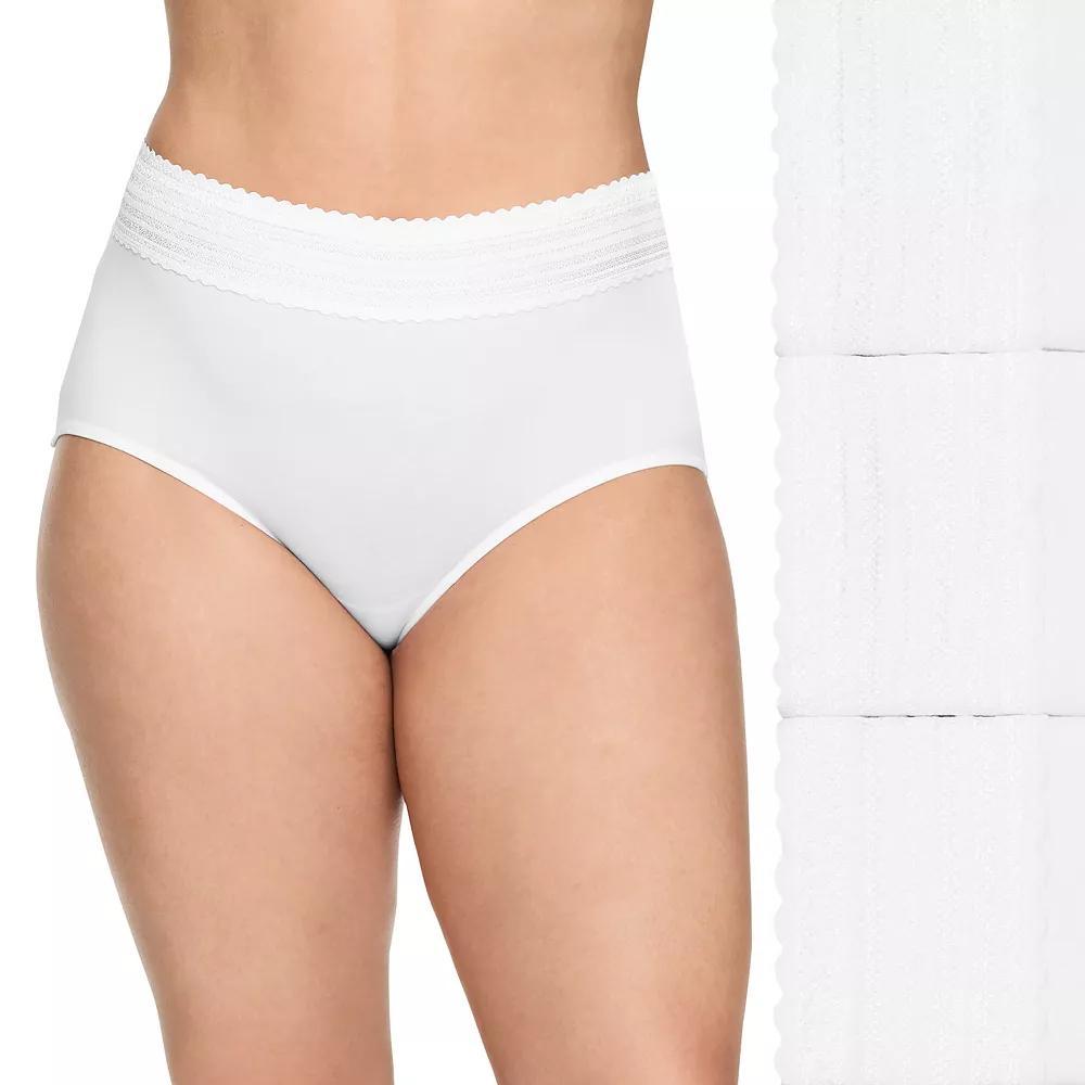 Warners No Pinching No Problems® 3-Pack Dig-Free High-Waist Brief RS2093P, Women's, Size: Large, White Product Image