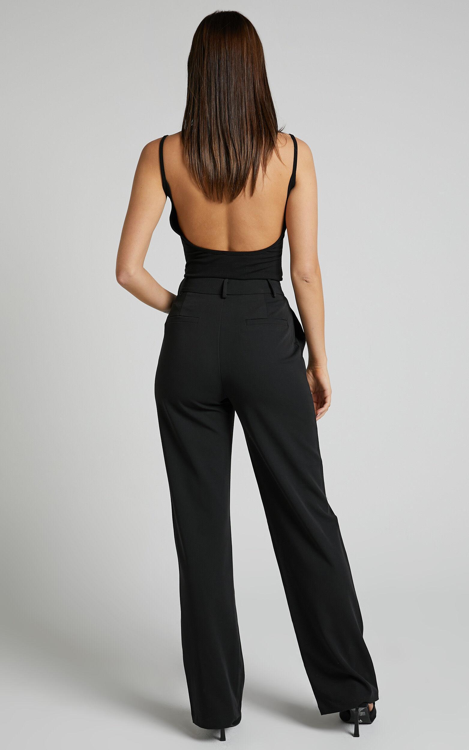 Lorcan Pants - High Waisted Tailored Pants in Black Product Image