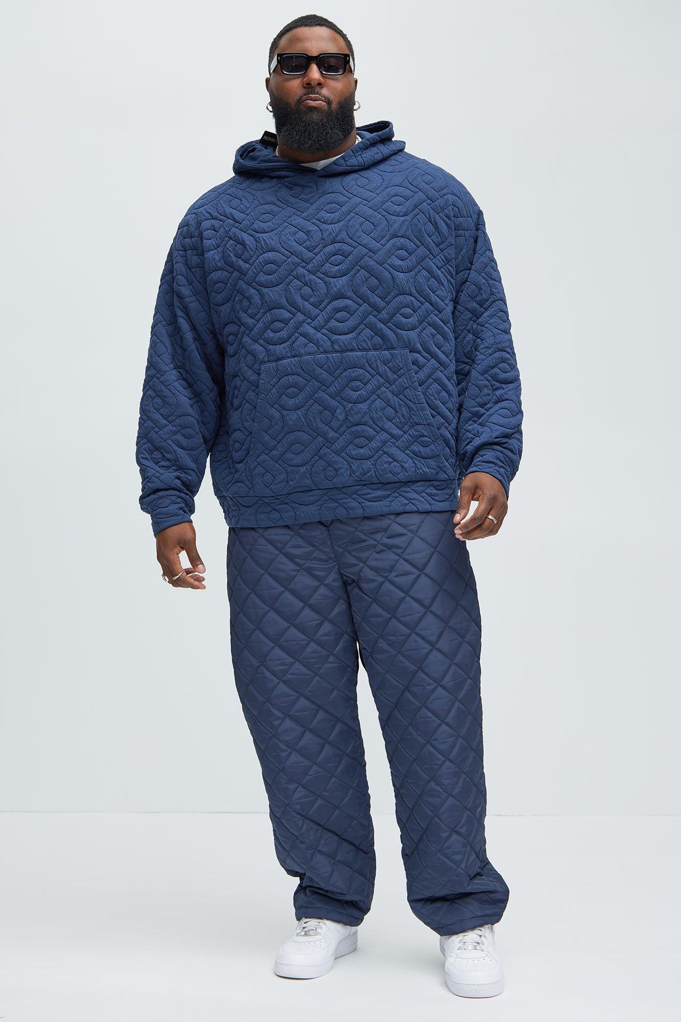 Deebo Straight Quilted Pants - Navy Product Image