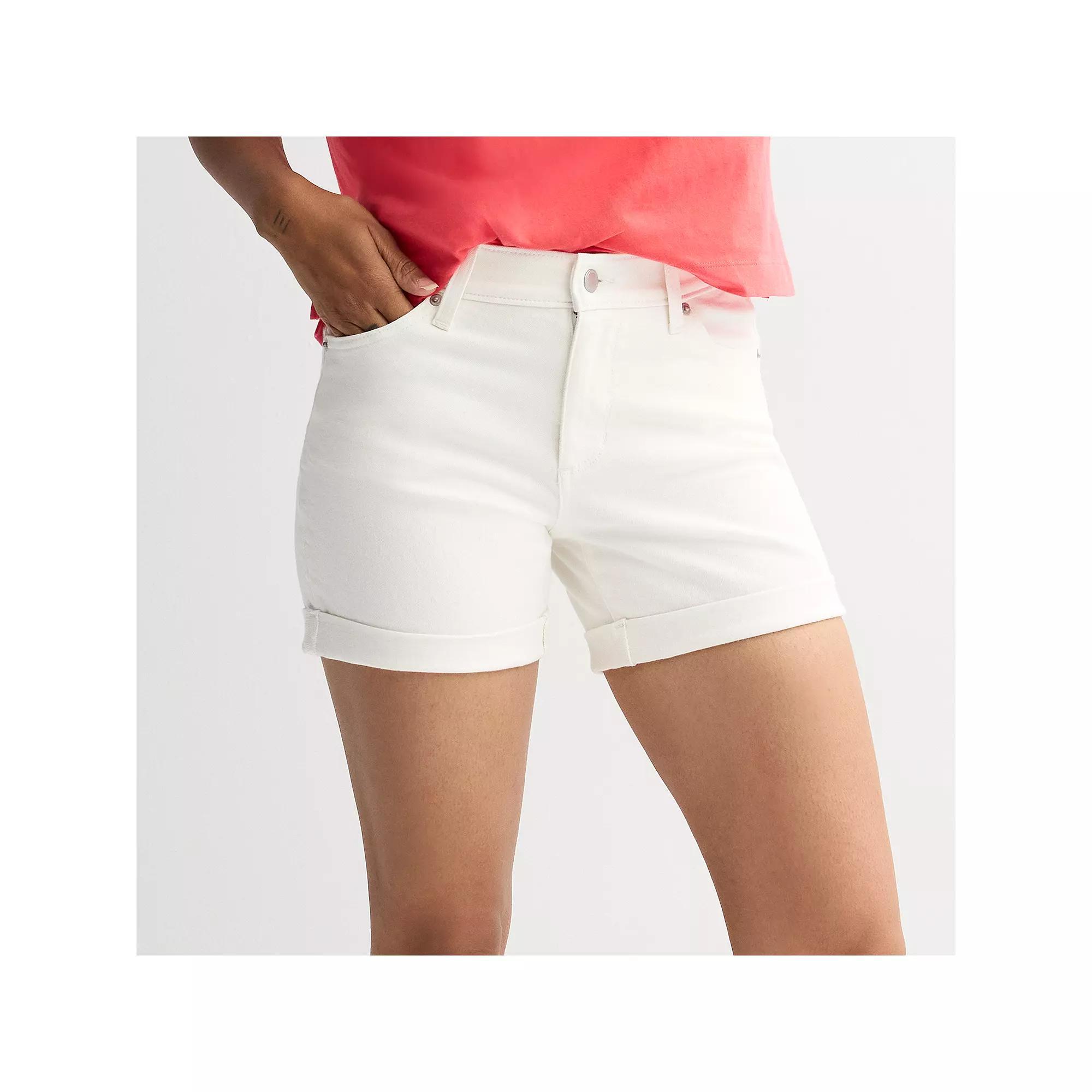 Women's Sonoma Goods For Life® Mid Rise Roll Cuff Shorts, Size: 10 Regular, Vital White Product Image