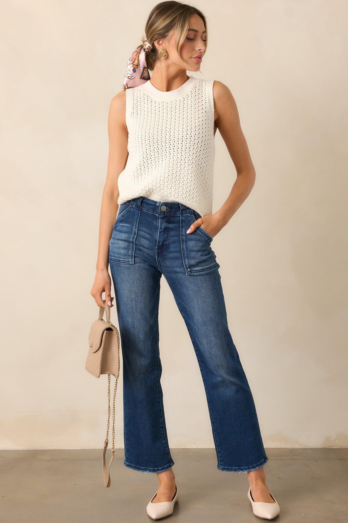 Better Than Ever Ivory Knit Sleeveless Top Product Image