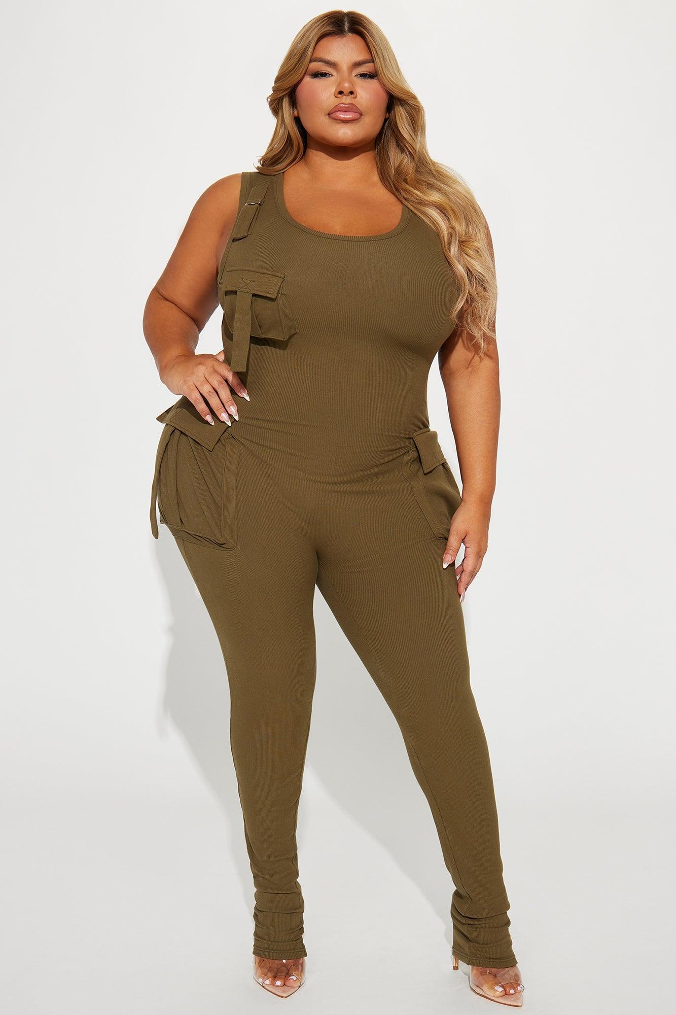 Maddix Ribbed Jumpsuit - Olive Product Image