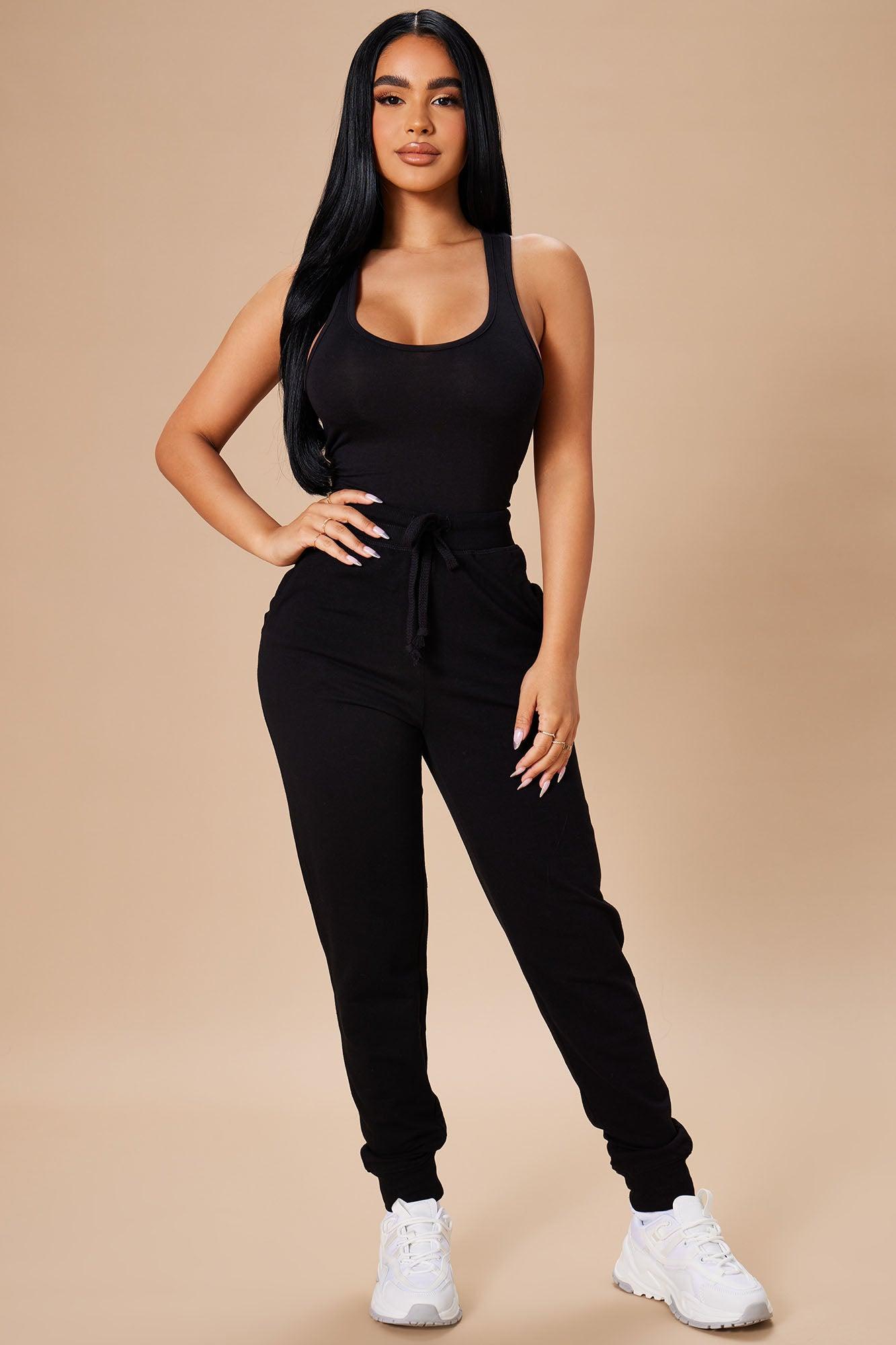 Divine Basic Tank Bodysuit - Black Product Image