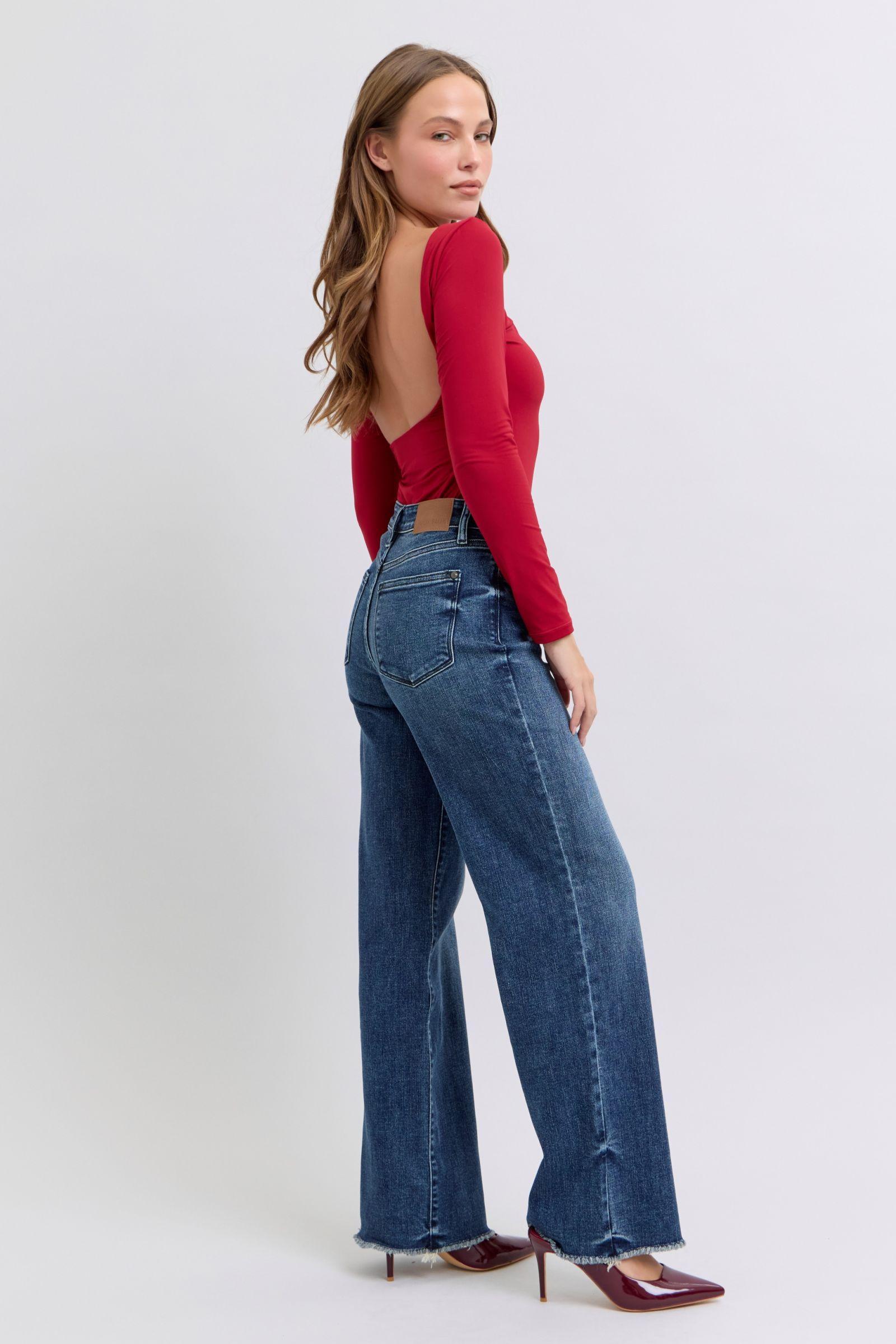 Judy Blue Raw Hem Mid Rise Jeans Product Image