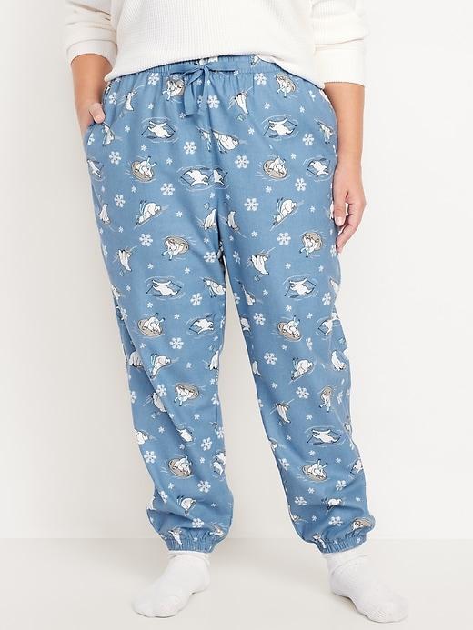 High-Waisted Flannel Pajama Joggers for Women Product Image