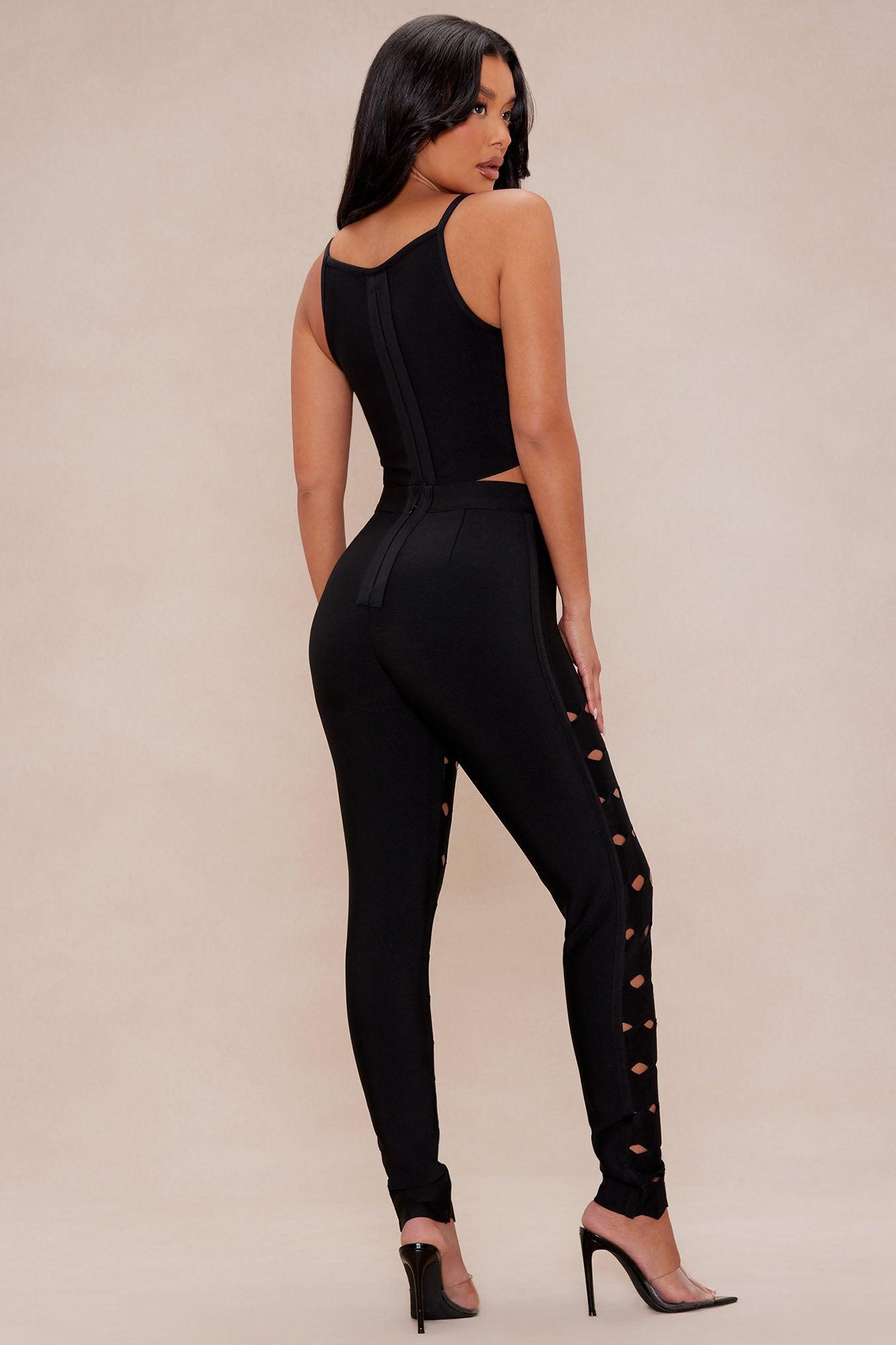 Brielle Cut Out Bandage Set - Black Product Image