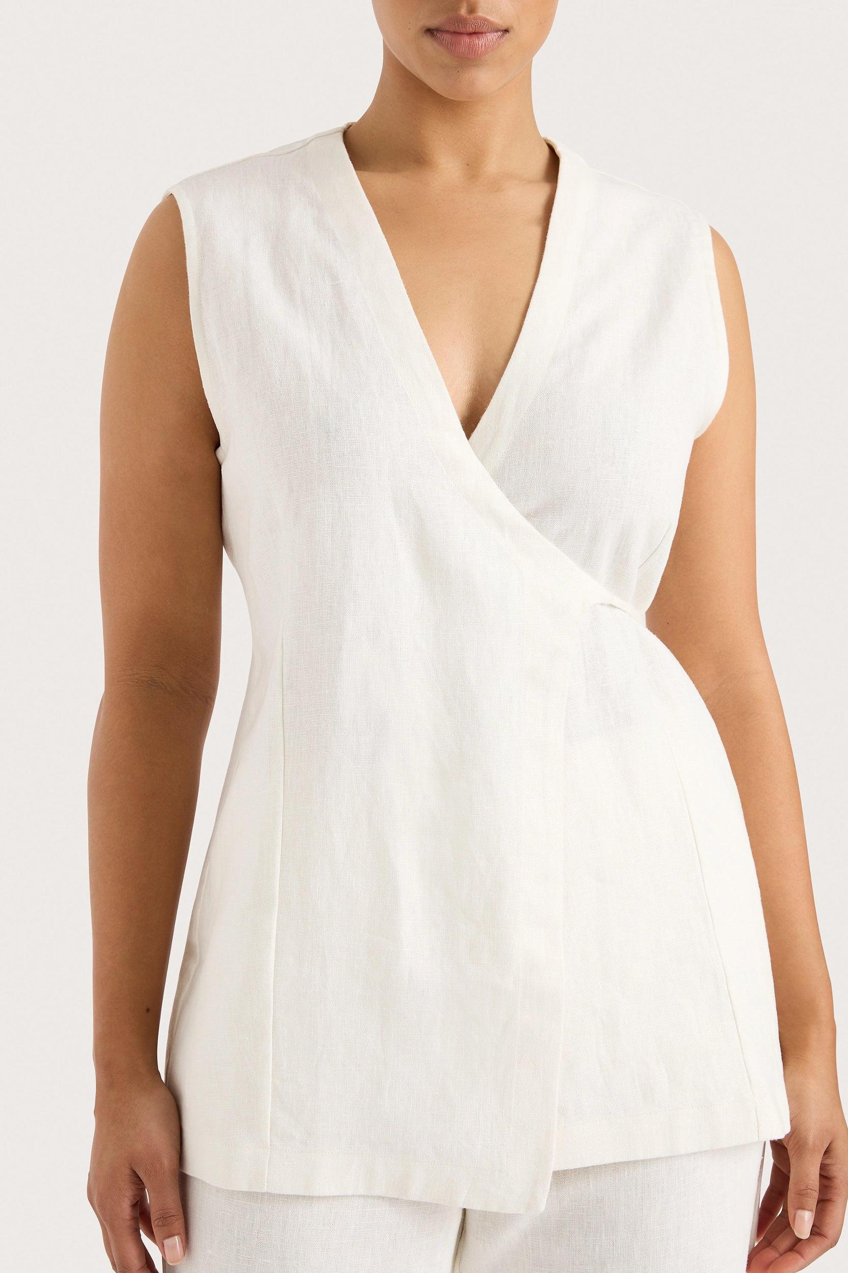 Lulea Wrap Vest White - Final Sale Product Image