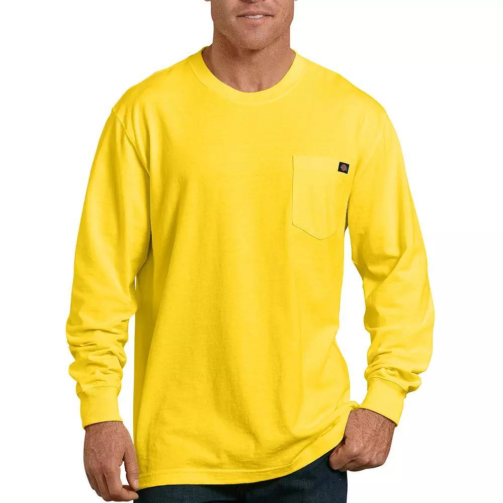 Men's Dickies Heavyweight Crewneck Long Sleeve Tee, Size: XXL, Yellow Product Image